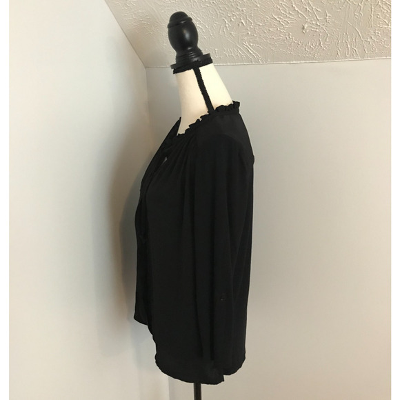 Anthropologie Meadow Rue Eleri Pleated Roll-Tab Sleeve Blouse - Size Small - Picture 3 of 12